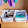 thumbnail image 3 of Sterilite Large Ultra Plastic Storage Baskets w/ Handles, White, 54 Pack, 3 of 7