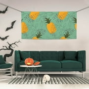 ZICANCN Banner Yard Signs, Yellow Pineapple Blue Background Party Wall Decor for Indoor Outdoor Room, Medium Size