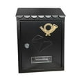 thumbnail image 4 of Buzón de montaje en pared Soledad Buzón Puerta delantera 21.5x7x30cm Decoración decorativa con llave Buzón de bloqueo de Metal Porche Buzón negro, 4 of 9