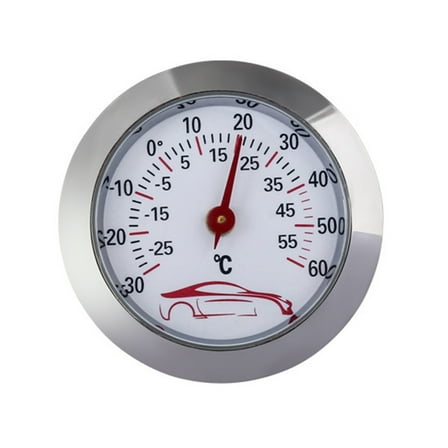 Dial- Type Analog Temp Monitor Mini Car Thermometer 43mm Round Temperature Testing Gauge -30 to 60℃ Temp Meter Indicator