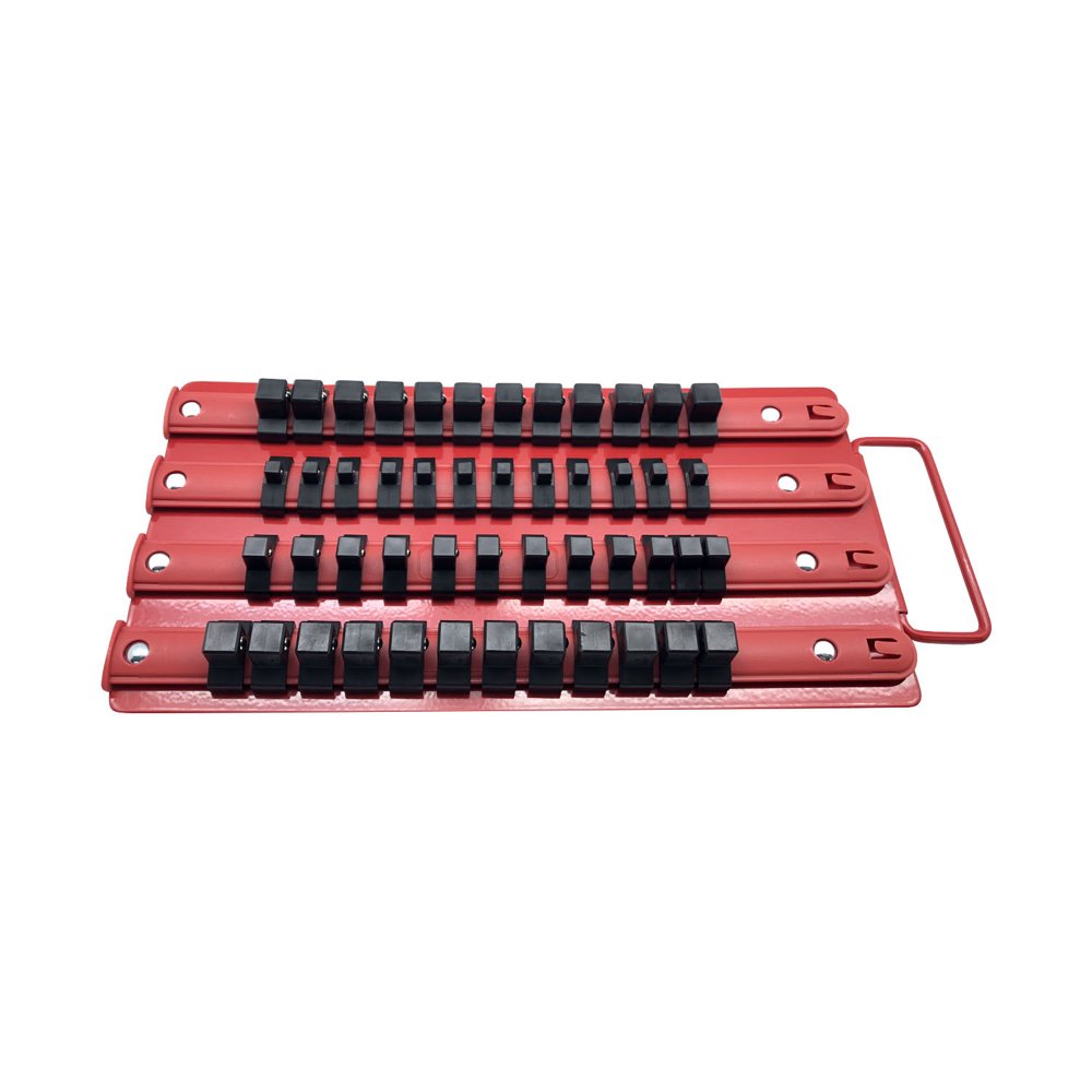 Taj Tools 6" Contemporary Metal Portable Socket Organizer Tray in Red