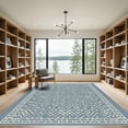 thumbnail image 2 of ODIKA 3'x5' Machine Washable Non-Slip Area Rug, Geometric Dusty Blue High Traffic Rug with Pad, Blue, 1056646, 2 of 8