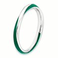 thumbnail image 3 of Sterling Silver Stackable Expressions Twisted Green Enameled Ring Size 7, 3 of 3
