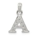 thumbnail image 5 of 925 Sterling Silver Cubic Zirconia Initial A Shaped Pendant, 5 of 5