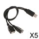 thumbnail image 1 of 3xUSB 2.0 macho a USB hembra Splitter Hub Cable adaptador de cable de alimentación 5 piezas, 1 of 6