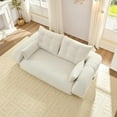 thumbnail image 5 of LUCKHAO 78.7" 3-in-1 Convertible Sofa Bed, Foldable Floor Lounger with Pillows, Soft Teddy Fabric, No Assembly Required(White), 5 of 7