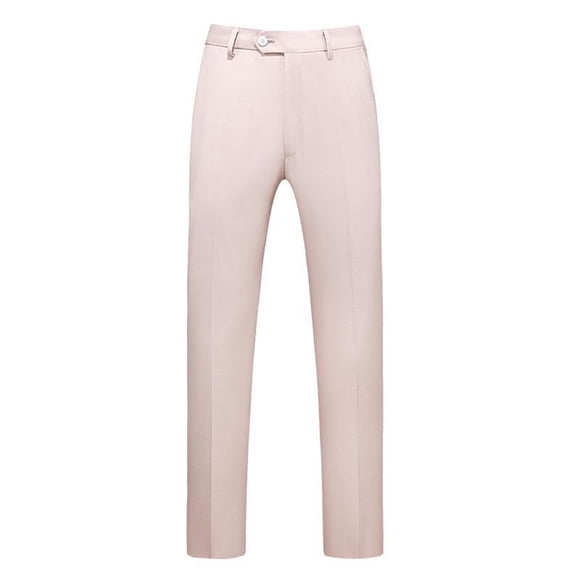 XDZJLR Casual Pants for Men Classic Veneer Crease Flat Head Chinos Mature Straight Leg Trousers