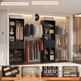thumbnail image 5 of Homieasy Adjustable Walk-in Closet System, 10.7FT (72"-128.6") with 4 Wooden Drawers, 6 Hanging Rods, 3-Tier Shoe Rack & Grid Cubes, Heavy-Duty 1000LBS Capacity for Bedroom Organization,Black, 5 of 6