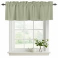thumbnail image 2 of Sage Green Valances for Windows, Decorative Rod Pocket Window Valance Curtains, Farmhouse Sage Green Decor Short Curtain Drapes for Kitchen/Bathroom/Living Room, 2 Panels, 60" W x 18" L, 2 of 8