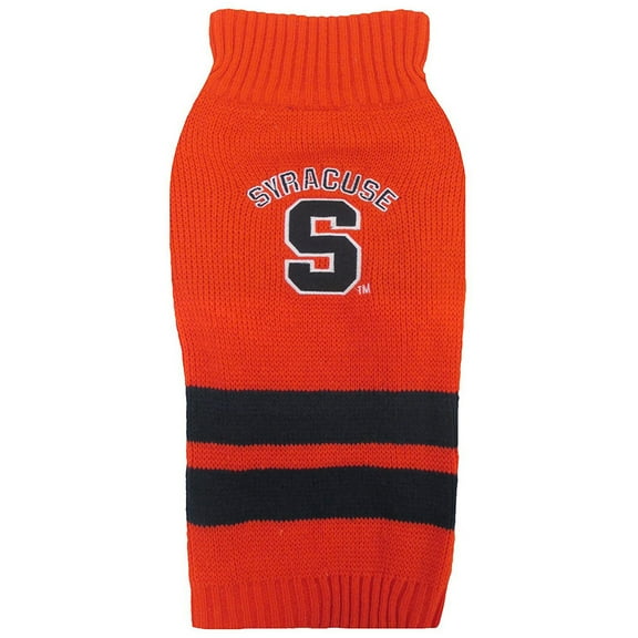 Pets First Collegiate Syracuse Orange Pet Dog Sweater - Licensed 100% Warm Acrylic knitted. 44 College Teams, 4 sizes