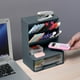 thumbnail image 5 of Organizador de escritorio inclinado | Estante de plástico multi-celosía con cajón, compartimentos lavables extraíbles | Blanco Rosa Azul Verde | Portaobjetos de sobremesa de gran capacidad, 5 of 7