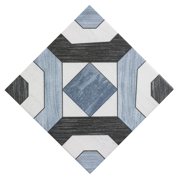 MTO0474 Classic 8x8 Deco Pattern Blue Black White Ceramic Mosaic Tile