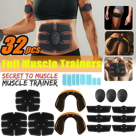 32Pcs/Set Muscle Training Gear Hip Buttocks Lifter Abdominal Muscle Trainer ABS Stimulator Smart Full Body Building Home & Gym Fitness