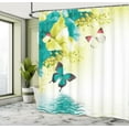 thumbnail image 5 of Ambesonne Floral Shower Curtain, Wild Flowers and Butterflies, 69"Wx70"L, Dark Turquoise, 5 of 5