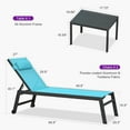 thumbnail image 2 of PURPLE LEAF Oversized 3-Piece Outdoor Lounge Set – Patio Chaise Loungers with Aluminum Frame, Side Table & Wheels for Poolside Sunbathing & Tanning, Includes Pillows, 2 of 9
