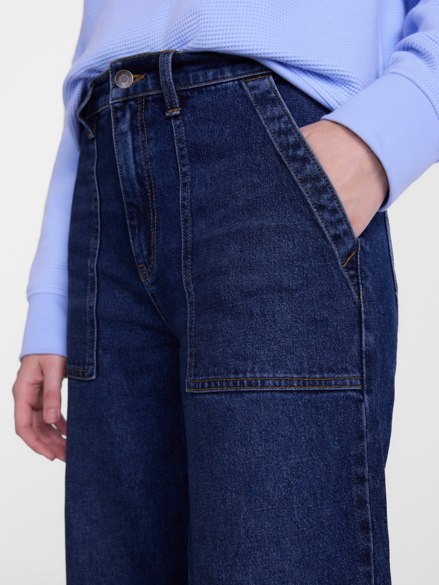 Scenario Women's High Rise Utility Jeans, 31" Regular and 29" Short Inseam, Sizes 0-20