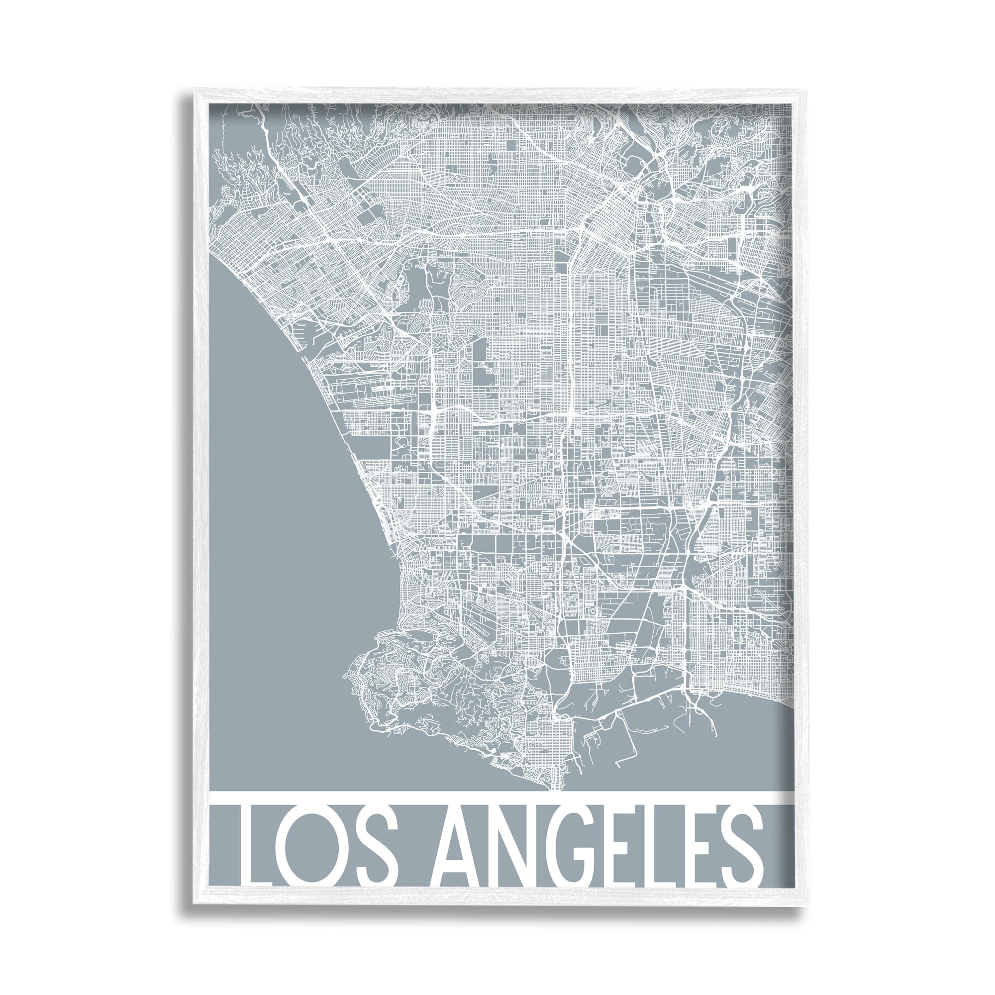 Stupell Industries Los Angeles Street Outline West Coast Transportation Grid, 24 x 30, Design by Daphne Polselli