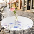 thumbnail image 6 of Lavender Flowers Round Tablecloth for 55-60 Inch Tables,Fitted Table Cover with Elastic Edge,Spring Blooms Botanicals Garden Floral Waterproof Outdoor Table Cloth Protector for Patio Garden Dinner, 6 of 9