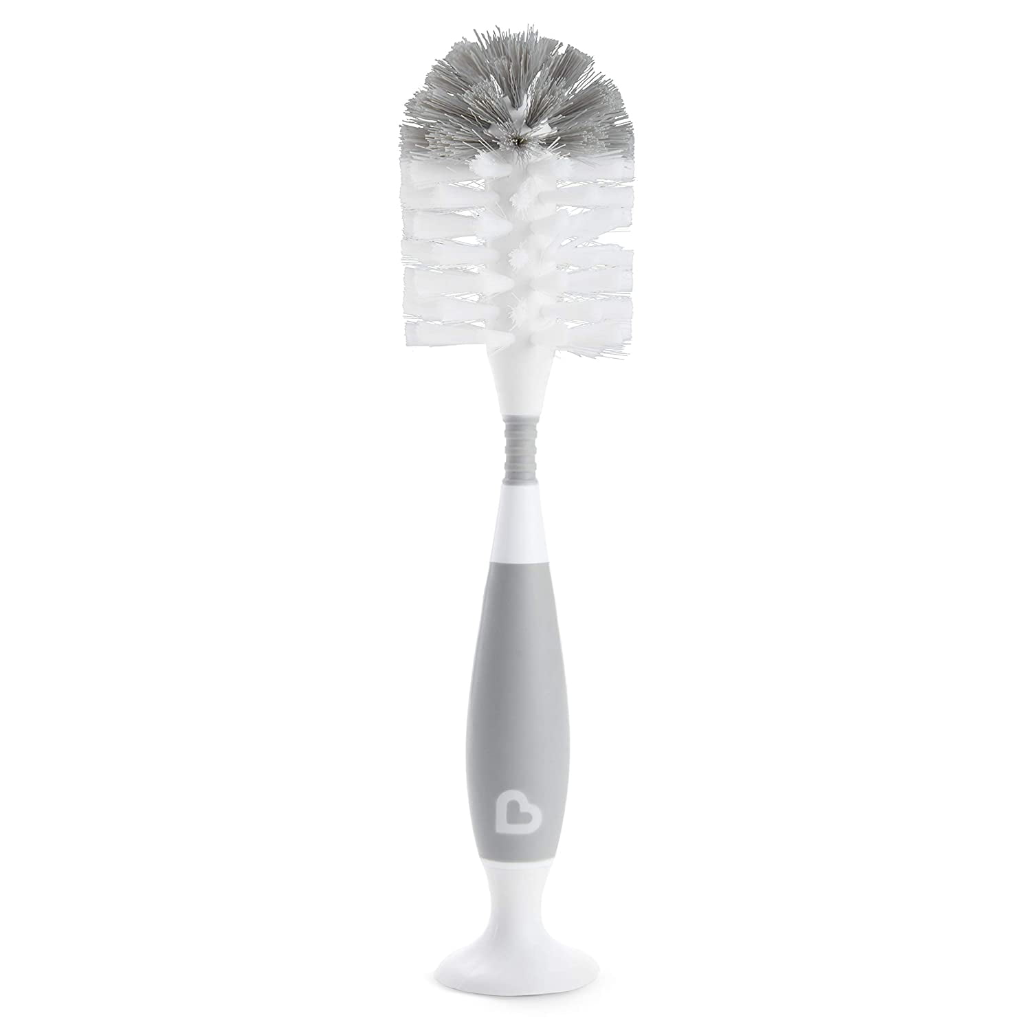 Munchkin Baby Bottle and Small Parts Cleaning Set with Dishwasher Basket and Bristle Bottle Brush, Gray