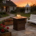 thumbnail image 3 of 28" Brown Square Propane Fire Pit Table - 50000 BTU with Hidden Tank Storage & Quick Assembly for Patio (ETL Certified), 3 of 10
