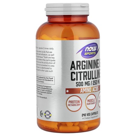 アルギニン&amp;シトルリン 500mg / 250mg 240粒 NOW Foods (ナウフーズ) ナウスポーツ