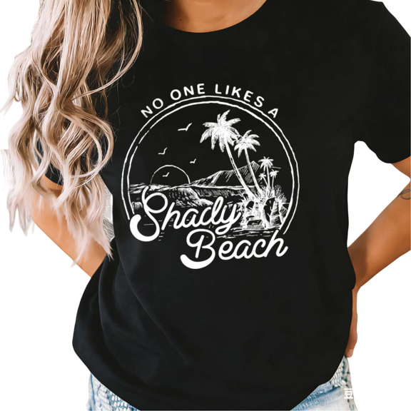 Black S-5XL Tropical Beach Life Pun Print Tshirt Graphic Tees Shirts Summer Fashion Tops