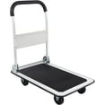 thumbnail image 2 of Foldable Push Cart Platform Cart 330lbs Capacity 4 Wheels 28.7x18.5x32.3inches White Small Flatbed Cart, 2 of 6
