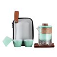 thumbnail image 2 of Juego de Té Kung Fu Tetera Mini Cerámica con 3 Tazas Resistente Al Calor Portátil con Tapa Kung Fu Tetera Juego de Té Chino para El Hogar azul Macarena Tetera portátil, 2 of 8
