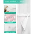 thumbnail image 3 of No Hook Shower Curtain with Snap in Liner, Abstract Geometric White Line Pink Texture Hotel Shower Curtains for Bathroom, Washable Shower Curtain Liner Set with Mesh Top Window, 36"x78", 3 of 6