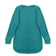 thumbnail image 6 of Breezora Women's Fall New Round Neck Drop Hem Pullover Sweater Loose Fit Comfortable Knit Top Curved Hem Design M Size Green, 6 of 9