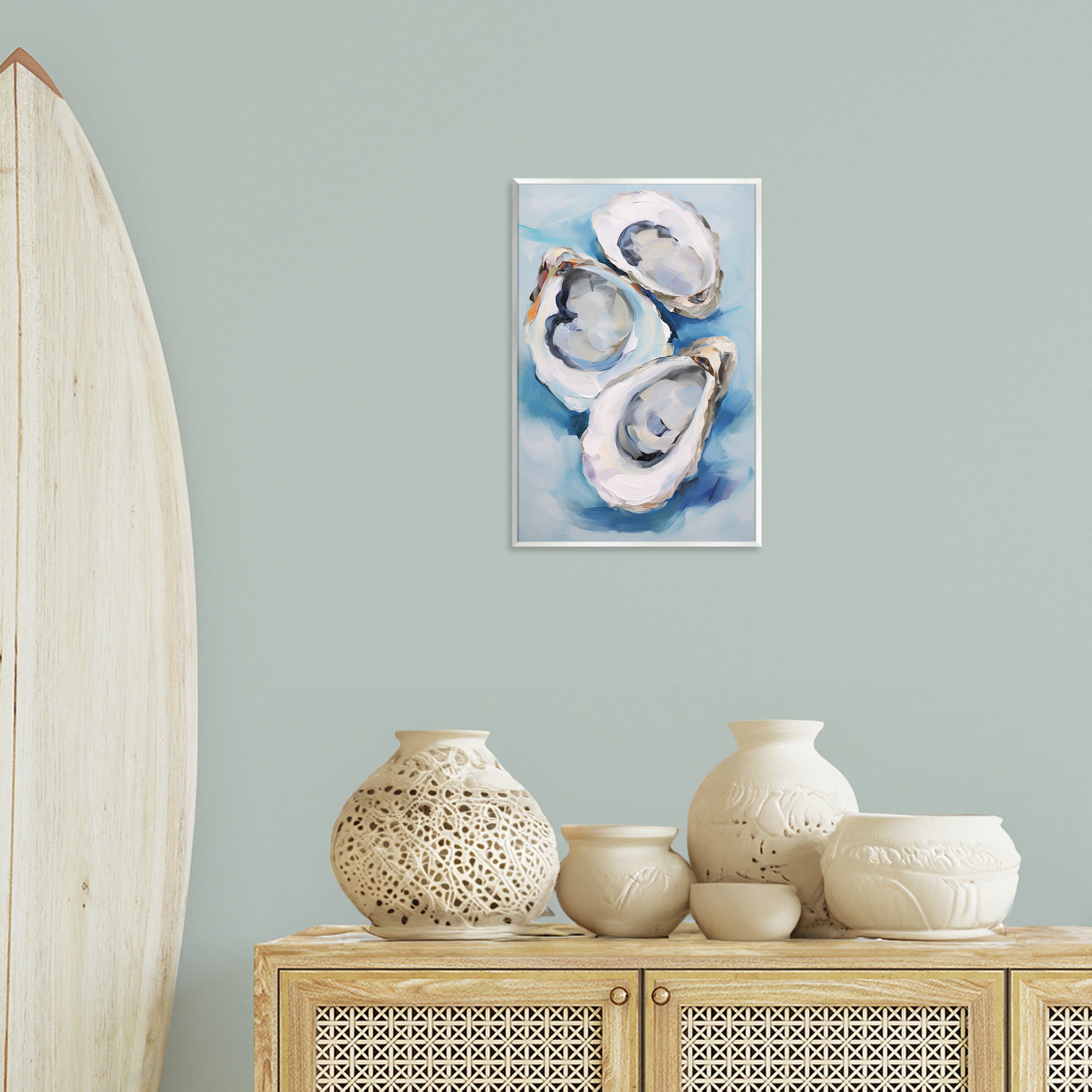 Stupell Industries Oyster Shell Trio Animals & Insects Painting Unframed Art Print Wall Art, 13 x 19