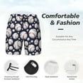 thumbnail image 4 of Kdxio Cute Basebal Print Men's Swim Trunks with Compression Liner 7 Inch Inseam Quick Dry Swim Shorts, 4 of 7