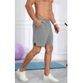 thumbnail image 4 of QDG Mens Athletic Running Shorts Quick Dry Shorts Lightweight Sports Gym Basketball 7inch Hiking Tennis Light Gray 2XL, 4 of 10