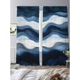 thumbnail image 3 of Abstract Mountain Sheer Curtains 108 Inches Long 2 Panels Watercolor White Navy Texture Nature Light Filtering Semi Sheer Window Curtains Drapes for Bedroom Living Room 52"x108", 3 of 7