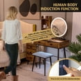 thumbnail image 6 of Costway Vanity Makeup Table Set 3-Color Dimmable Human Body Induction LED Light Brown, 6 of 10