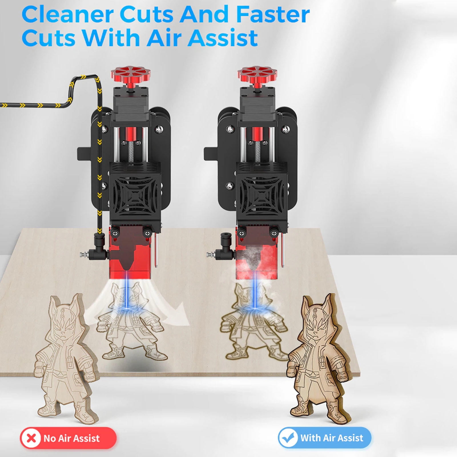 Yajisi Adjustable Air Assist Pump 10‑30 L/min, Low‑Noise ≤55 dB, Airflow Control for Laser Cutting & Engraving Machines