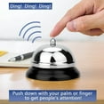 thumbnail image 4 of Up to 65% off Kitchen Gadgets Big Call Bells, 3.38/3.9 Inch Diameter, Chrome Finish, All-Metal Construction, Desk Bell Service Bell For Hotels, Schools, Restaurants, Reception Areas, Hospita, 4 of 6