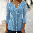 thumbnail image 1 of MKLEKYY Playeras Oversize Blusa De Otoño Con Botones Y Cuello En V Y Manga Larga Acampanada Para Mujer Talla L, 1 of 3