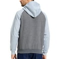 thumbnail image 2 of Tyhengta Men's Hoodies Pullover Plaid Jacquard Hoodie Long Sleeve Casual Drawstring Sweatshirts with Pocket Grey/Lightgrey S, 2 of 9