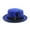 Blue, variant on Fedora Hats for Men Womens Wide Brim Panama Hat with Belt & Feathers Adult Solid Color Woolen Fedora Hat