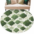 thumbnail image 2 of 6ft Washable Round Rug, Sage Green Moroccan Non-Slip Circle Area Rug for Living Room Bedroom, Abstract Gradient Gold Green Geometric Indoor Floor Mat for Home Decor, 2 of 9