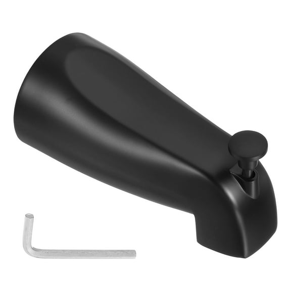 Uxcell 1Pack Slip on Diverter Tub Spout, Zinc Alloy Bath Spout Bathtub Faucet with Pull-Up Diverter for 1/2 Inch Water Tub for Bathroom Kitchen, Black