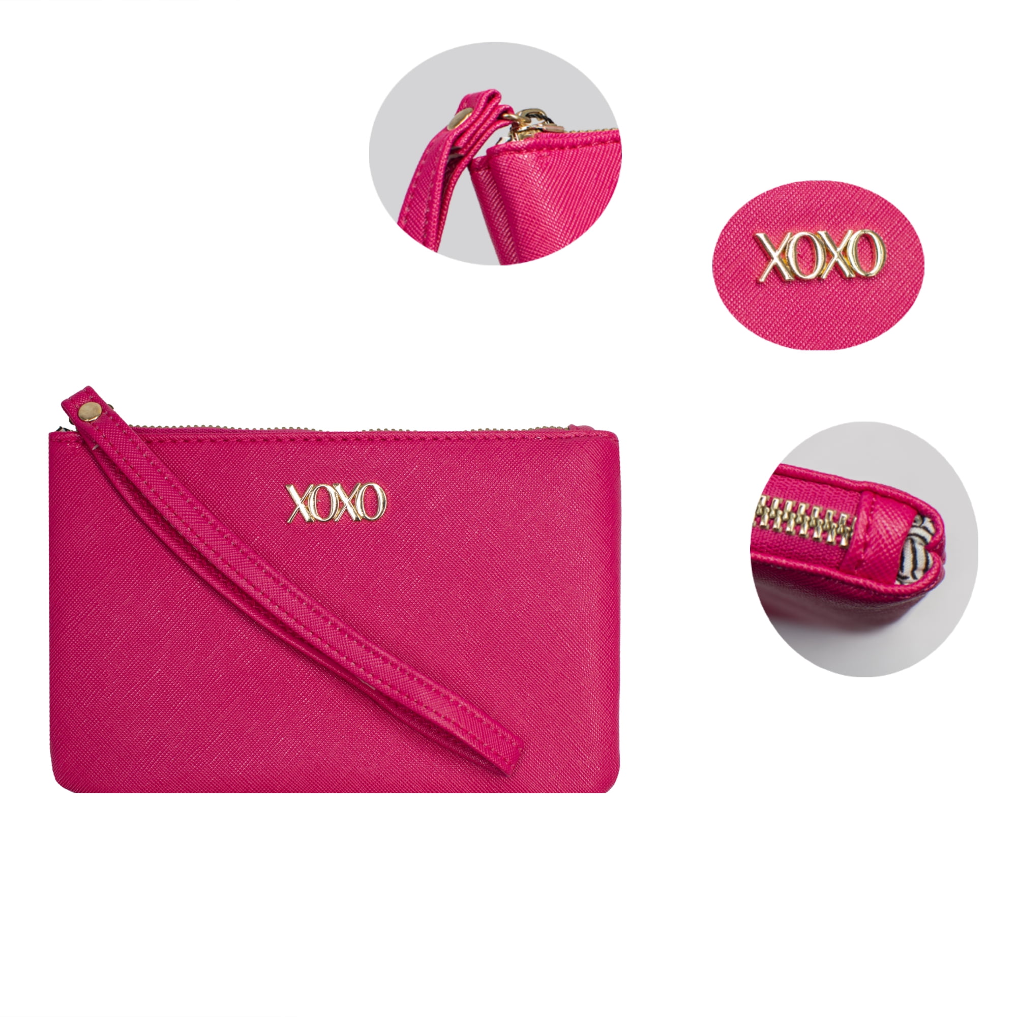 XOXO Women's Large Blush Saffiano Multifunction Solid / Patterned Wristlet  Wallet 