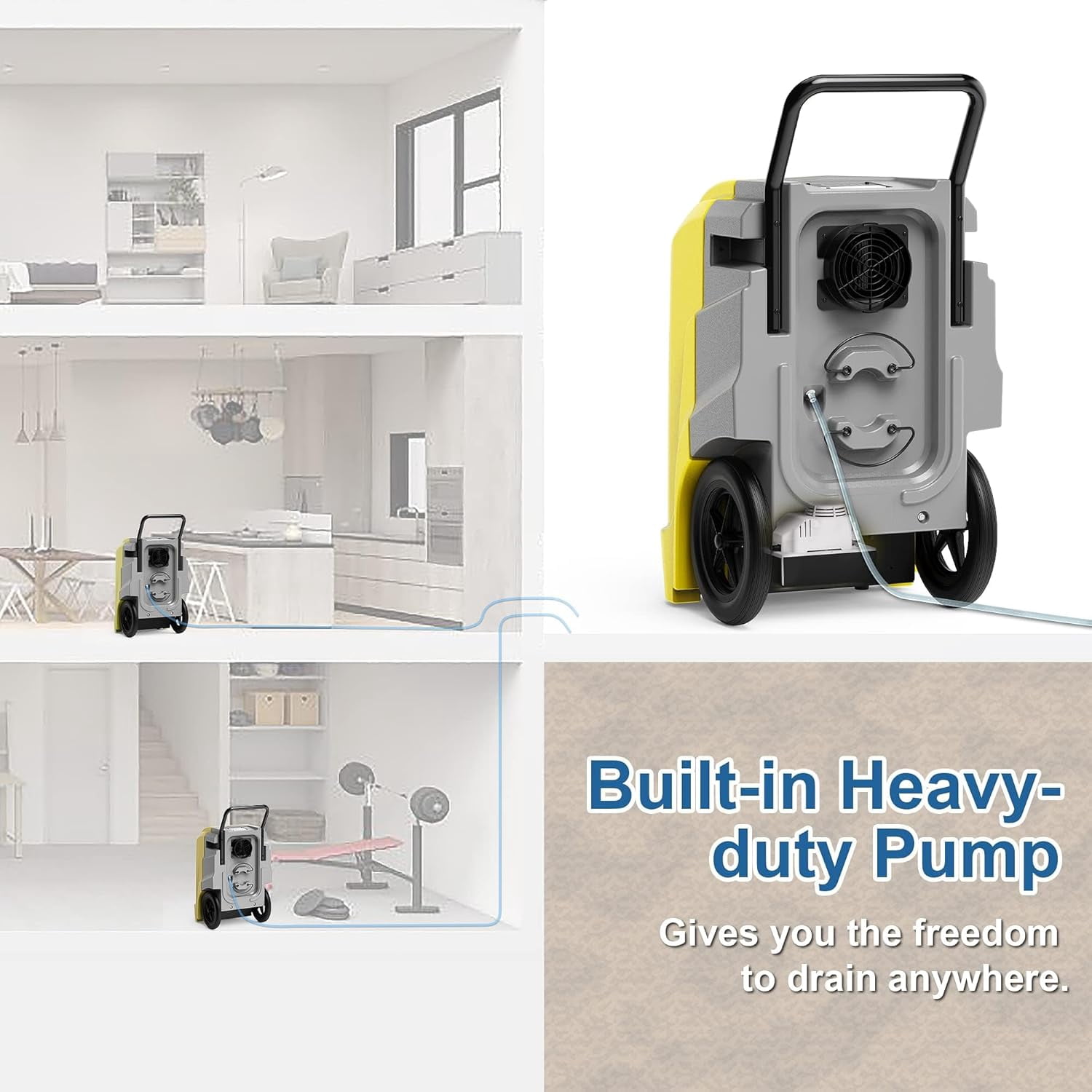 AlorAir Commercial Dehumidifier with Pump Drain Hose, 190 Pints Smart WiFi Industrial Dehumidifiers Large Capacity for Basements, Garages, Mall & Job Sites, 5 Years Limited Warranty
