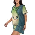 thumbnail image 2 of Daiia Adorable Kawaii Fennel Character Pattern Womens Pajama Sets Short Sleeve Pajamas for Women Sets Soft Lounge Sets Casual Round Neck Sleepwear PJS-XX-Large, 2 of 7