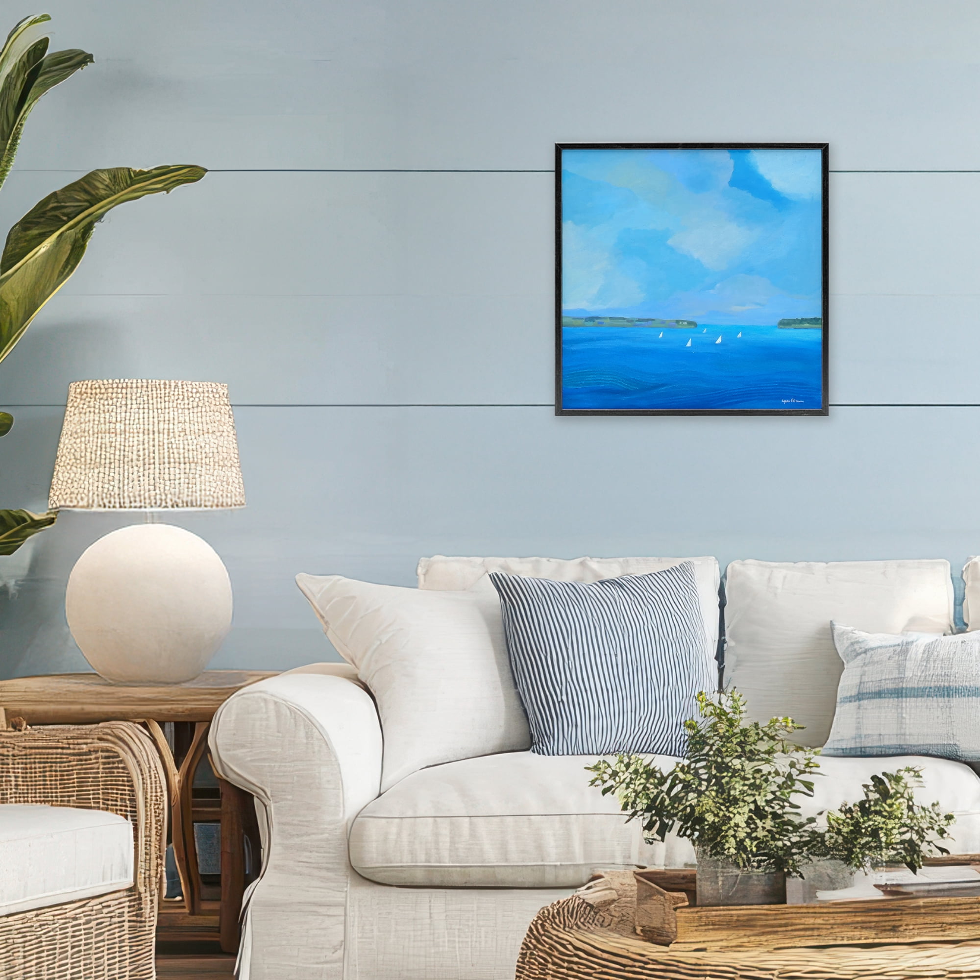 Stupell Industries A Perfect Day Seascape Black Framed Giclee Art, design by Lynn Ericson Fine Art