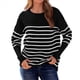 thumbnail image 2 of Suéter de Otoño 2025 para Mujer, Jersey de Punto Acanalado de Larga, Holgado, Cuello Redondo, Murciélago, Suéter Dividido. y Negro M, 2 of 9