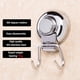 thumbnail image 4 of Colgador de almacenamiento 304 Ventosa de acero inoxidable Gancho para toalla colgante Cocina Impermeable Bata sin perforaciones Armario con soporte fuerte Sweethay HA009640-00B, 4 of 6
