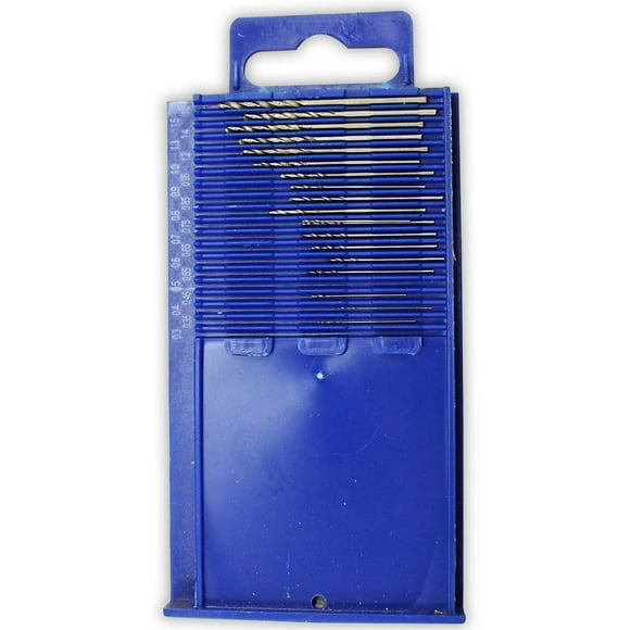 JEWEL TOOL 20-Piece Mini Drill Bits Set | High-Speed Steel | Ranges 61-80 & 0.3mm-1.6mm | One-Bit Dispense Metal Case | Compact 5" x 2.5" x 1/4" (12.7 x 6.4 x 0.6 cm) | Ideal for Craft & Hobby