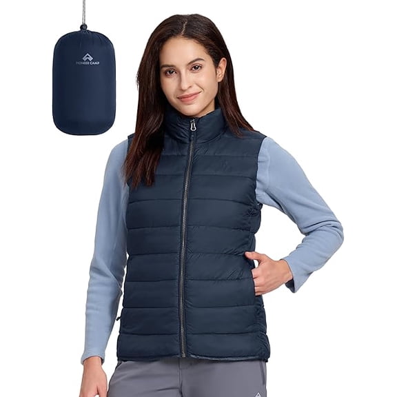 Pioneer Camp Puffer Vest Women Lightweight Packable Sleeveless Bubble Quilted Zip Up Padded Warm Winter Outerwear Puffy Vests